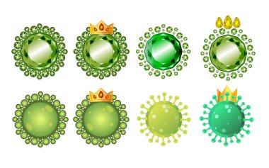 Coronavirus hücreleri metafor ve değerli taşlar renk çizimleri