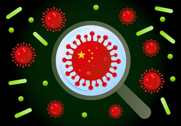 Wuhan ncov virus microscopic examination art illustration — Stock Photo, Image