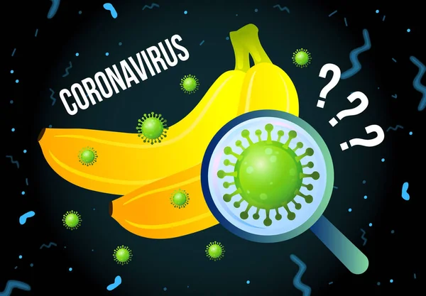 Inspección de plátanos para la plantilla de banner plano coronavirus — Foto de Stock