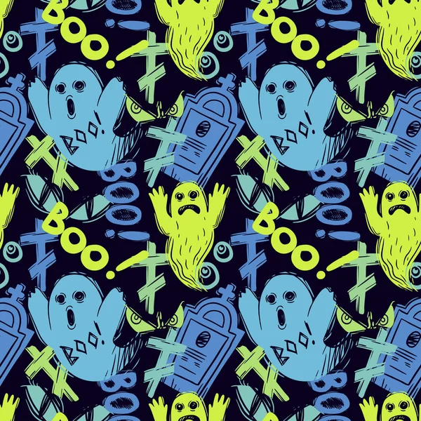 Abstrakte nahtlose Halloween-Muster für Mädchen, Jungen, Kleidung. Kreativer Hintergrund mit Punkten, geometrischen Figuren lustige Tapeten für Textilien und Stoff. Mode-Stil. Bunt leuchtend — Stockfoto