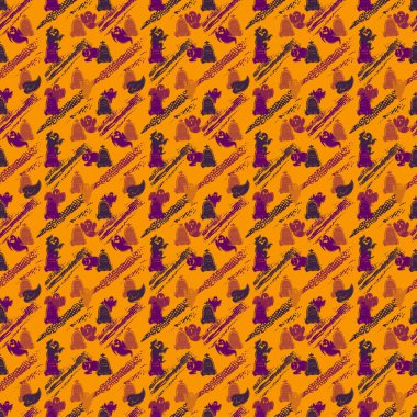 Kızlar, erkekler, kıyafetler için soyut kusursuz cadılar bayramı deseni. Nokta, geometrik figürler tekstil ve kumaş için komik duvar kağıdı ile Yaratıcı arka plan. Moda tarzı. Renkli parlak