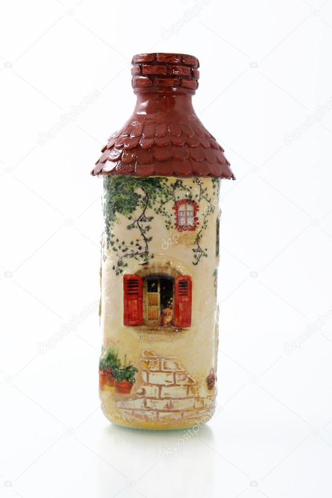 handmade objects decorated using different techniques of decoupage