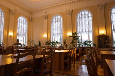 Gomel, Belarus - Yanuary 10, 2017. Lenin, okuma odası ziyaretçi olmadan ismini Şehir Kütüphanesi.