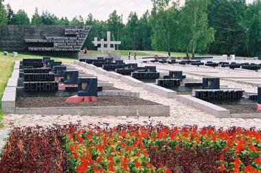 Khatyn, Belarus, 21 Temmuz 2008: Memorial Khatyn içinde karmaşık.