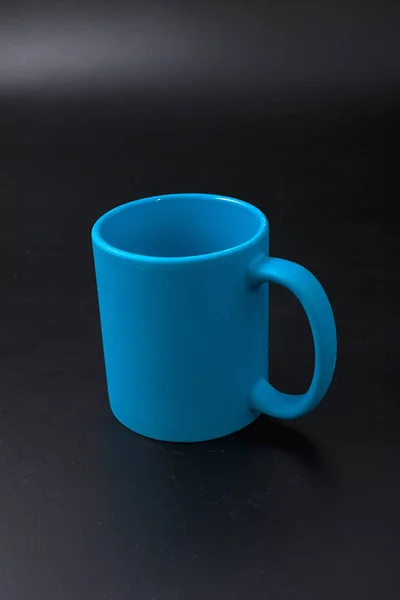 Cup blank thermal transfer on a black background — Stock Photo, Image