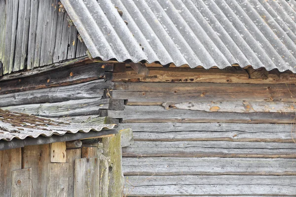 Muro della vecchia casa di tronchi. sfondo — Foto Stock