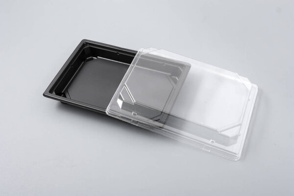 Plastic box with transparent cover for food