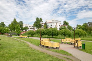 Slutsk, Belarus - 20 Mayıs 2017: House kültür Slutsk çok merkezi