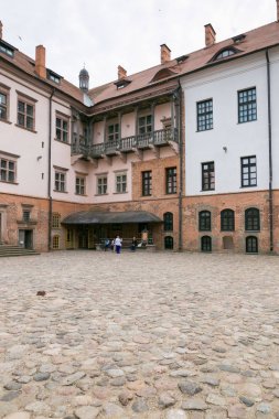 Mir, Belarus - 20 Mayıs 2017: Mir Minsk region - Beyaz Rusya'nın tarihsel miras kalede. UNESCO dünya mirası. Beyaz Rusya üzerinde seyahat