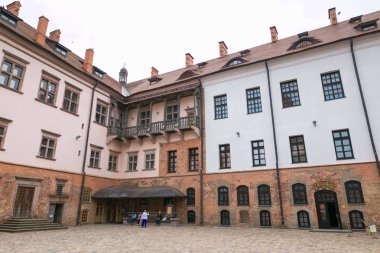 Mir, Belarus - 20 Mayıs 2017: Mir Minsk region - Beyaz Rusya'nın tarihsel miras kalede. UNESCO dünya mirası. Beyaz Rusya üzerinde seyahat