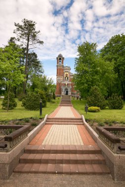 Mir, Belarus - 20 Mayıs 2017: Mir Minsk region kalede. Svyatopolk-Mirsky Şapel-mezar kasa. İnşaat tarihi: 1904.