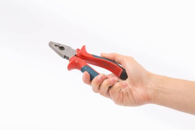 Pense ile beyaz bir arka plan üzerinde eller