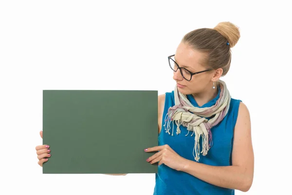 Kvinnliga händer på en vit bakgrund. affisch — Stockfoto