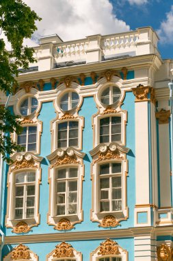 Petersburg, Rusya - 29 Haziran 2017: Katherine's Palace St. Köyü salonda. Mimari Detaylar ve öğeleri.