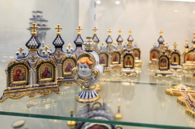 Petersburg, Rusya - 2 Temmuz 2017: Pete, Hediyelik eşya Vitrini