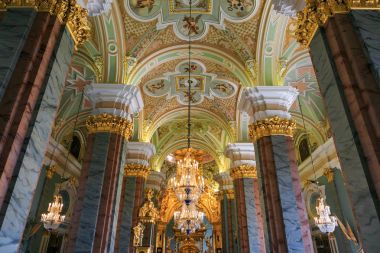 Petersburg, Rusya - 2 Temmuz 2017: İç Peter ve Paul Katedrali Peter ve Paul Fortress.