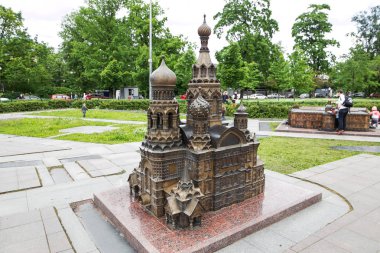 Petersburg, Rusya Federasyonu - 2 Temmuz 2017: Alexander parkta Tavşan Adası minyatür Petersburg'da açıktır.