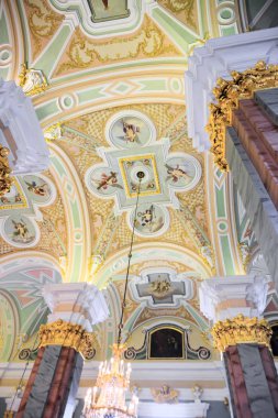 Petersburg, Rusya - 2 Temmuz 2017: İç Peter ve Paul Katedrali Peter ve Paul Fortress.