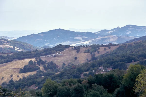 San Marino, San Marino - 10 August 2017: Panoramic view of the local surroundings. — Stock Photo, Image