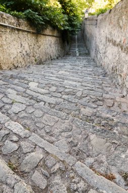 Monselice, İtalya - 13 Temmuz 2017: Merdiven Mocenigo Monselice içinde Villa Nani.