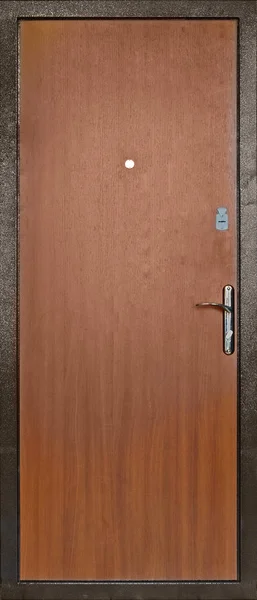Puerta de entrada de metal pesado con dos cerraduras . — Foto de Stock