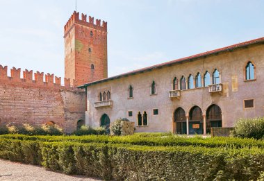 Verona, İtalya - 17 Ağustos 2017: Castle Castelvecchio'yu, Verona.