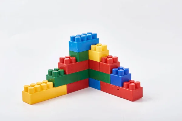 Colorful cubes of designer on white background. — Stock Photo, Image