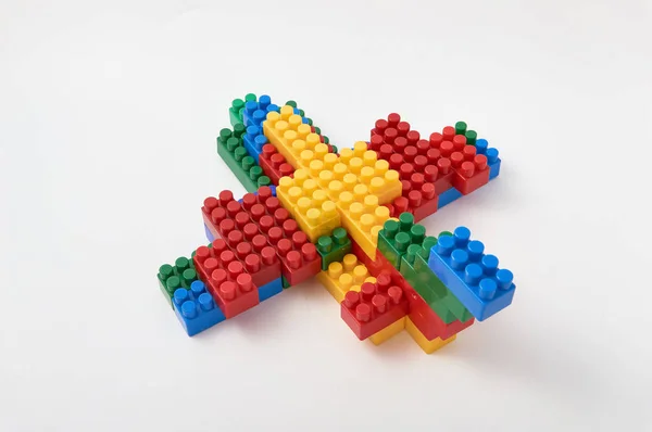 Figures from a colored cubes designer on a white background — Stock Photo, Image