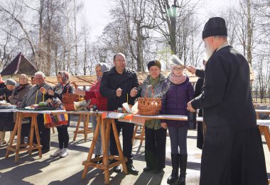 Gomel, Beyaz Rusya - 7 Nisan 2018: Kilise St George galip. Paskalya ayini.
