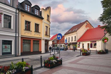 Frank, Polonya - 27 Ağustos 2017: Kocielna caddesindeki.