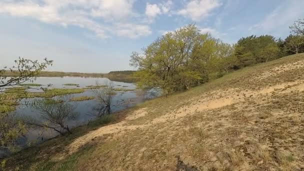 Weißrussland Frühling Wald Auf Einem Hügel Der Zeit Des Hochwassers — Stockvideo