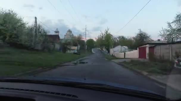 Гомель Беларус Апреля 2017 Года Время Движении Автомобиль Едет Улице — стоковое видео