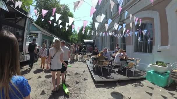 Gomel Belarus May 2018 Mobile Cafe Holiday City — Stock Video