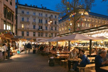 Budapeşte, Macaristan - 17 Nisan 2018: Dış tasarımı kafe.