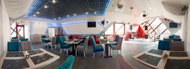 Gomel, Belarus - 29 Ekim 2019: 5. köşe kafenin içi.