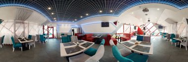 Gomel, Belarus - 29 Ekim 2019: 5. köşe kafenin içi.