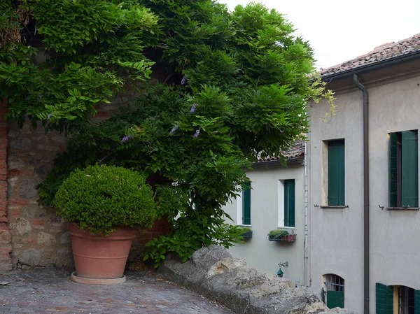 Arka Petrarka, Włochy - 13 sierpnia 2019: malownicza górska wioska niedaleko Padwy — Zdjęcie stockowe