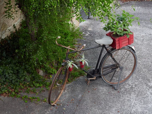 Parkosítás az óváros utcáin Arkua Petrarka, Olaszország — Stock Fotó