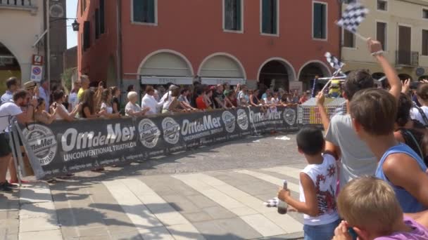 Montagnana Italia Agosto 2019 Tradicional Maratón Cerveza Disfrazada Fiesta — Vídeos de Stock