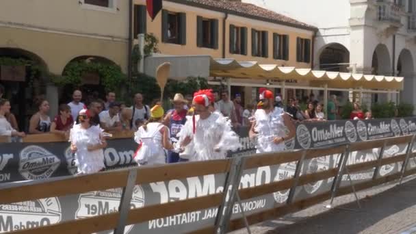 Montagnana Italië Augustus 2019 Traditionele Biermarathon Feestdagen — Stockvideo