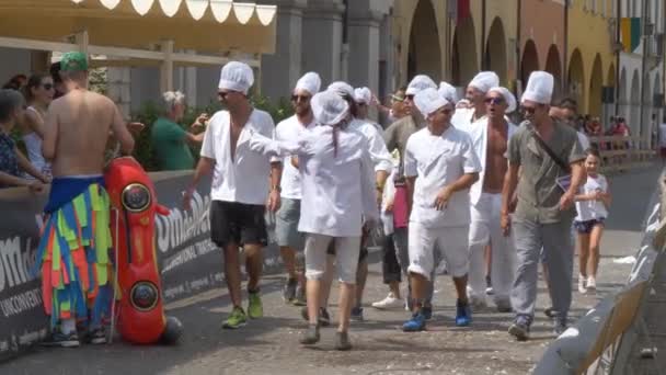 Монтанья Італія Серпня 2019 Традиційний Святковий Марафон — стокове відео