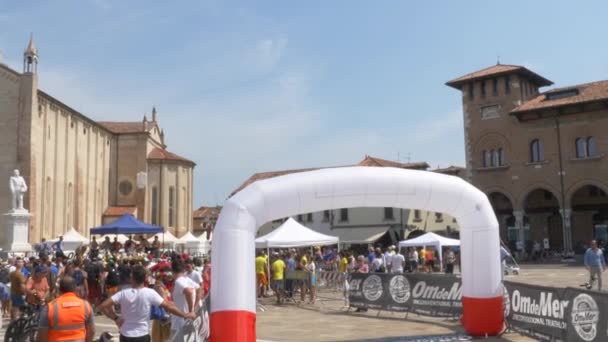 Montagnana Italia August 2019 Maratonul Tradițional Bere Costumată Vacanță — Videoclip de stoc