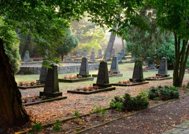 Wolsztyn, Polonya - 30 Ağustos 2019: Wwii askerleri için anıt kompleksi