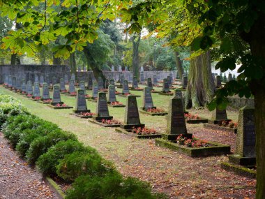 Wolsztyn, Polonya - 30 Ağustos 2019: Wwii askerleri için anıt kompleksi