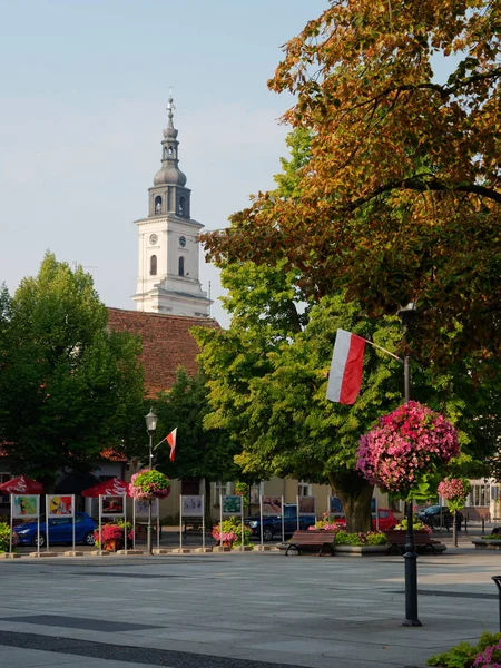 Wolsztyn, Polen - 30 augustus 2019: Centraal plein van de stad. — Stockfoto