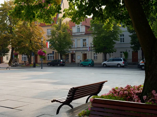 Wolsztyn, Lengyelország - 2019. augusztus 30.: A város központi tere. — Stock Fotó