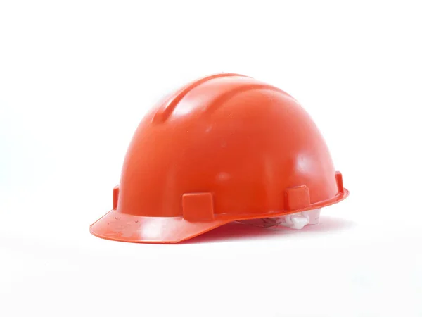 白い背景にエンジニアビルダーの保護ヘルメット — ストック写真