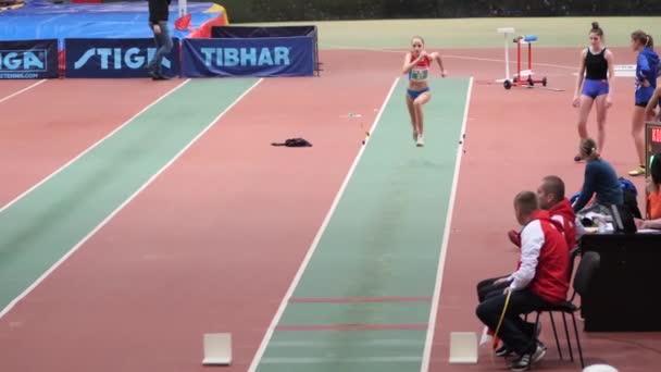 Gomel Belarus Aralık 2019 Spor Festivali Çerçevesinde Uluslararası Atletizm Yarışmaları — Stok video