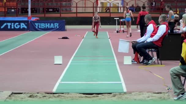 Gomel Weißrussland Dezember 2019 Internationale Leichtathletik Wettbewerbe Rahmen Des Sportfestes — Stockvideo