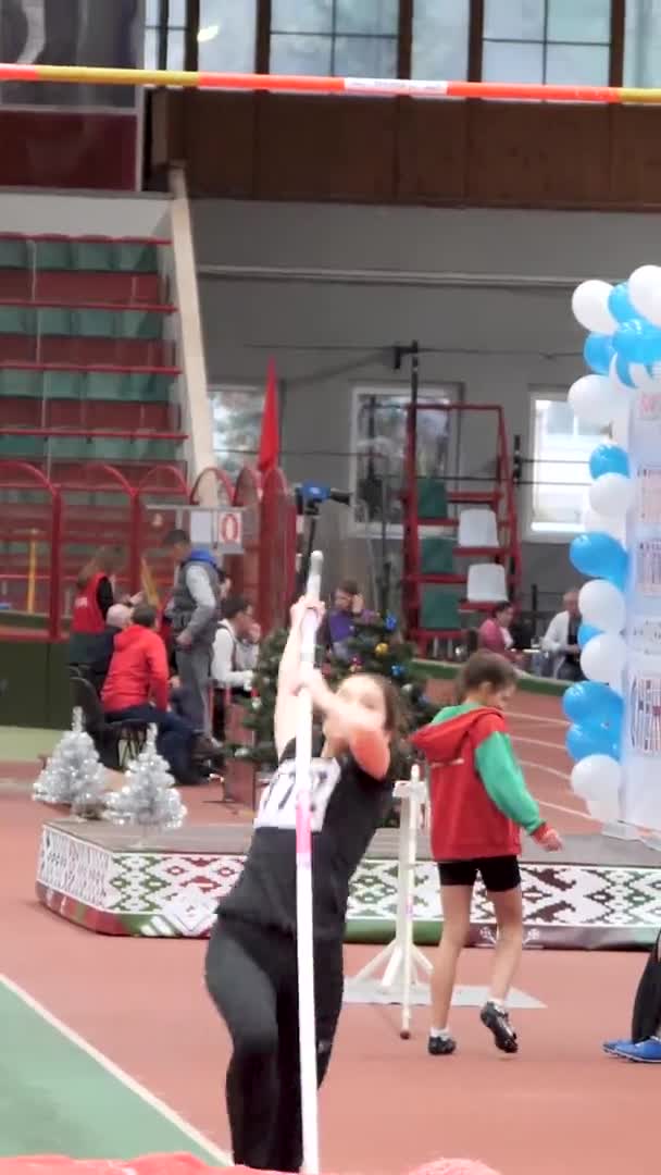 Gomel Belarus Aralık 2019 Spor Festivali Çerçevesinde Uluslararası Atletizm Yarışmaları — Stok video